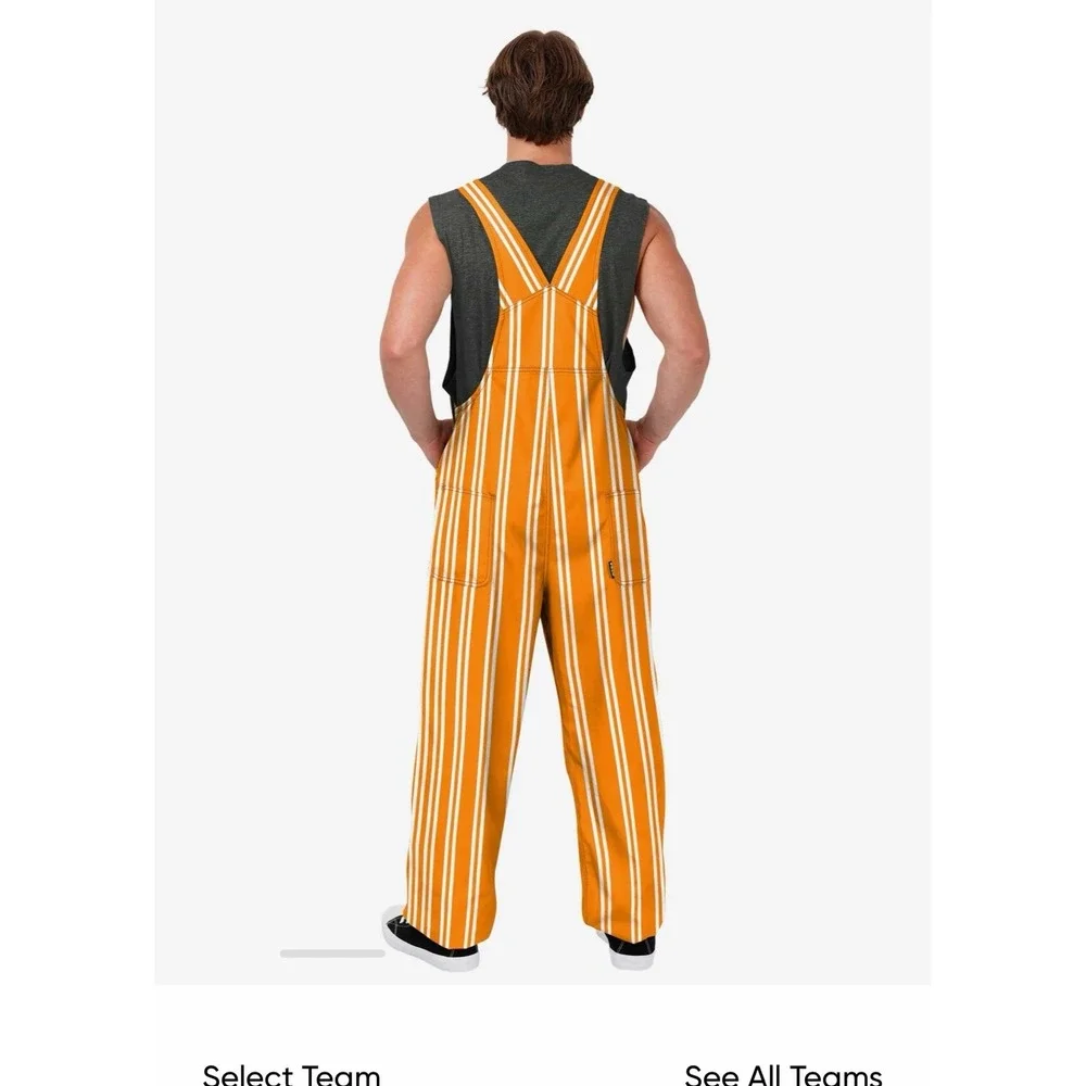 FOCO Men's Tennessee Volunteers NCAA College Logo Sideline Spirit Bib Overalls L